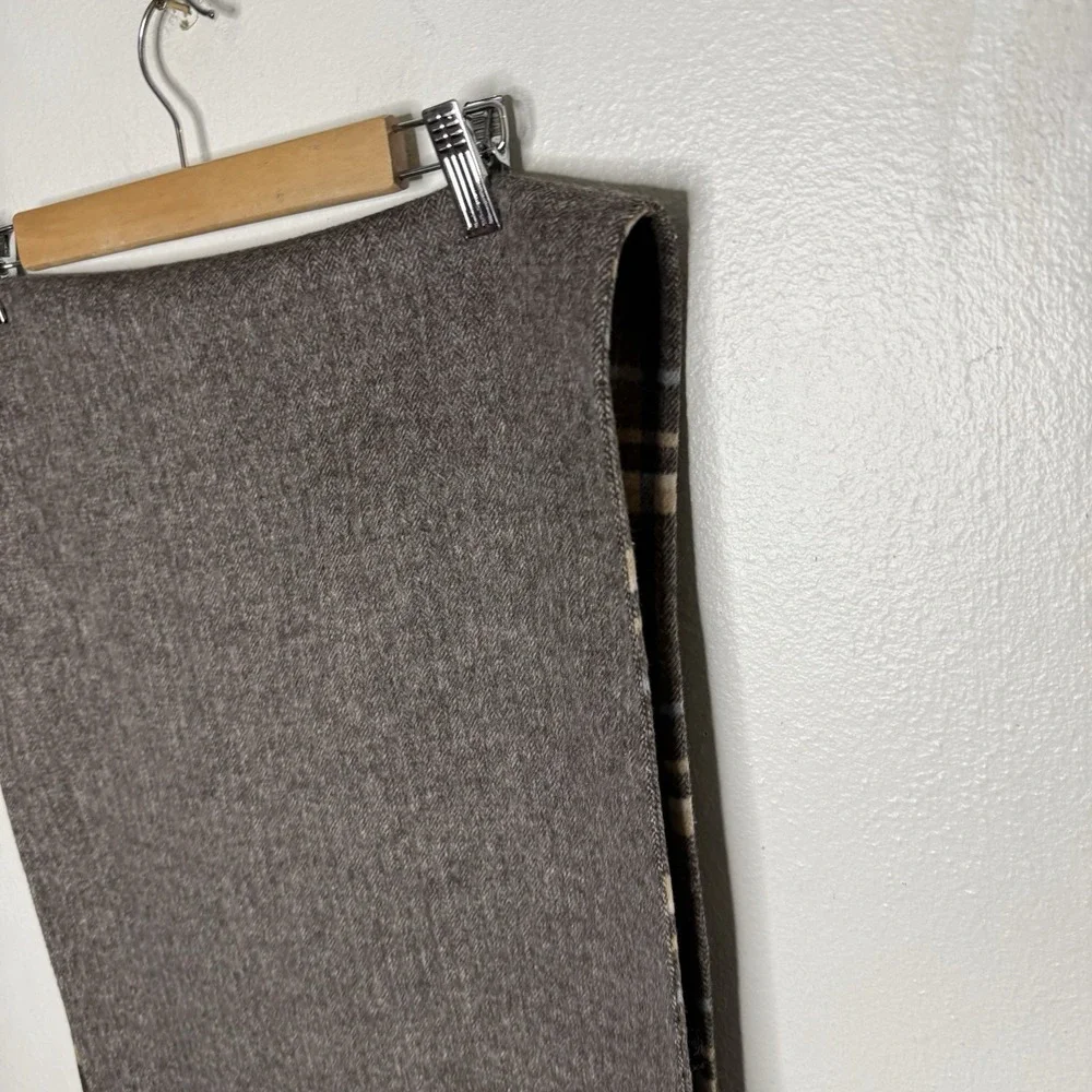 New Banana Republic Plaid Double Faced Scarf Polyester Wool Grey Glen‎ Plaid
